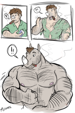 manlyshark:  Sketched a quick rhino TF sequence haha it was pretty fun eh!  