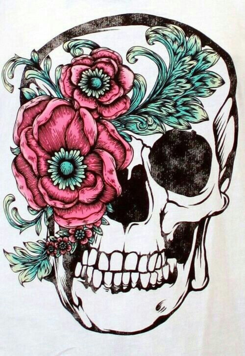 Cute girly skull tattoo drawings