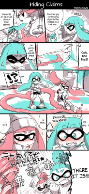 eruspertempus:  analblaze:  another translation, requested by /ink/ and /r/splatoonoriginal art by @ermame26part 1 was not done by me, but i’ve been unable to find out who translated it; all credit to thempart 2′s dialogue was translated by some helpful
