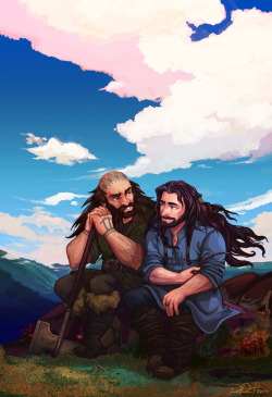 ramida-r:  My fav Middle-Earth shieldbros taking it easy in Ered Luin.The Hobbit by JRR TolkienThe Hobbit (2012 Movie) © Warner Brothers/New Line Cinema/MGM 