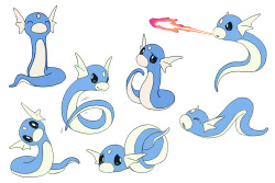 bluekomadori:A Dratini pose sheet commission for endspire, thank you very much!! :)