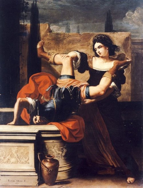 Timoclea Killing Her Rapist”, by Elisabetta Sirani, (1659)https://painted-face.com/