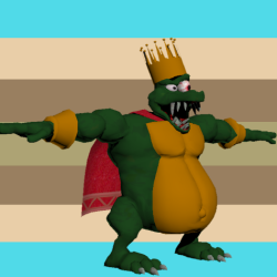 yourfave-eats-sand: King K. Rool from Donkey Kong eats sand!