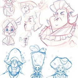 More Development and Sketches on the fairies! I am also designing their Peasant costumes too! I am having a blast with these little three  (at Bilbao, Spain)