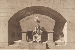 magictransistor:Louis Jean Desprez. Tomb with Death Enthroned as a Sphinx, c. 1781.