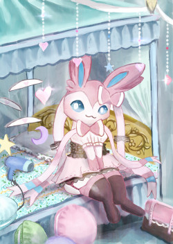 pokemaids:By: 抹茶ババロアI have no idea if this was appropriate for this blog, because she does around the maid theme.I’ve been considering changing this blog into an all-around Pokemon (non-anthro) wearing clothes theme.  Cuuute~! ^o^