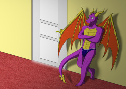 Spyro: Cynder, are you done in there? I need to take my clothes out to get dressed! Cynder: I don&rsquo;t know&hellip;. I don&rsquo;t mind you dressed as you are~~~  Someone requested Spyro in briefs..and I thought, why not so here he is in full sexiness,