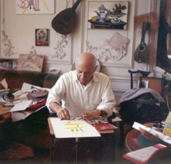 Picasso in his studio