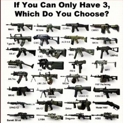 life-of-violence:  I choose the #M4A1 the #ACR and the #M60E #pig  I&rsquo;m not choosing. I&rsquo;m taking them all.