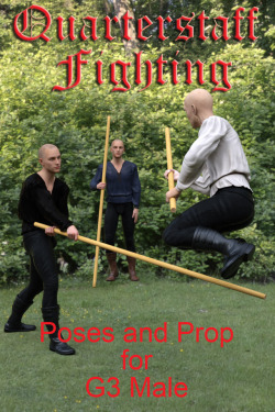 Most cultures have developed some form of stick fighting. The system used by the English from the medieval period through the Elizabethan and later used a staff between seven and eight feet in length. Quarterstaff fighting poses for G3M available now!