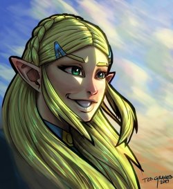 tedgravesart:  Today’s gift art is for @elisebby01! Thanks for following me and being rad! Hope you like Zelda!  