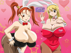 greengiant2012:  Last bunny month pic of jessica from dragonquest x lucy from fairy tail enjoy :)  I love jessica~ &lt;3