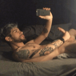 gaycelebrityedits:  Zayn Malik rubbing his beautiful cock - just “like i would” 😜  Zayn? Doesn&rsquo;t seem like his Tattoos