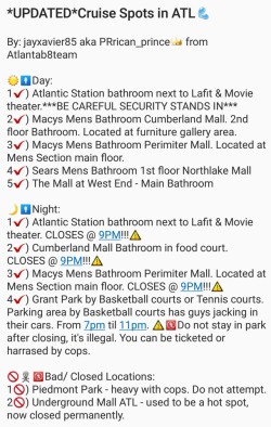 raerowder:  jayxavier85:  UPDATED AS OF APRIL: ⚠🚷***Be careful with Atlantic Station. Security stands in the bathroom now. Several have been asked to leave.***🚷⚠  Told ya’ll security knew about those bathrooms in Atlantic Station. Smh. I didnt
