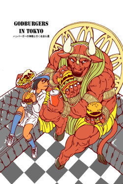 platooon:  incarnata2013:  『GODBURGERs IN TOKYO～ハンバーガーの神様と行く名店6選』という漫画を5月3日のけもケット5で販売します。ハンバーガーの神様（牛）が東京の実在するハンバーガー店を食べ歩く16ページのグルメ漫画です。