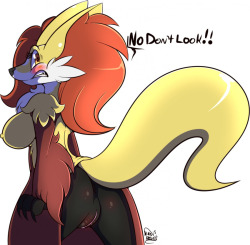 pokesexphilia:  askâ€“thehunters said:May we please have some solo delphox? Ive always found them to be the sexiest pokemon since Gen6 was released. Great request, i love dolphox too! -Fluffy