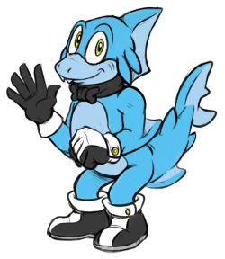 heres the sonic styled shark and panda i did. still not 100% on the colors for the panda though i much prefer him in design! i tried to give the shark more of a body type like vector&rsquo;s has but i dont think it shows as well as it should considering