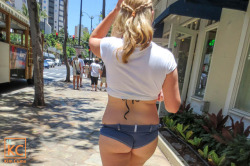 Flashback photos: https://kimcums.com/public-micro-shorts-in-hawaii-picset/“I wore this micro-bikini and micro-shorts combo around Waikiki beach and the mall”