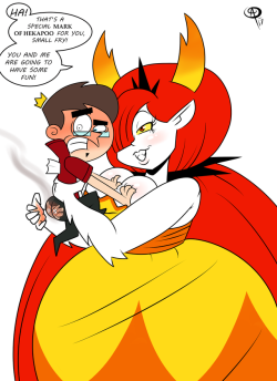 chillguydraws:   New commission for @hsrw101​ ′s OC Ryan meeting with the portal jumping cutie known as Hekapoo from Star Vs. Hope that burns heals.     ________________________________________________Support my Patreon to get first looks at all my