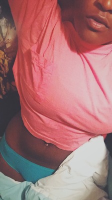 Thick lips - chocolate skin | pink crop top - turquoise undies