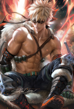 sakimichan:  My take on older version of Bakugo from MyHeroAcademia ;3;3pinup-fiedsfw/nsfw psd,hd jpg, video process etc- https://www.patreon.com/posts/20093182  