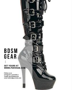 6 inch stiletto heel, lace-up platform knee boot with buckles. #pervhubdotcom #bdsmlife #boots #domlife #heels #heels