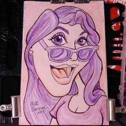 Caricature of a purple lady.  #purple #caricatures #caricature #art #drawing #portrait #cartoony #artstix #ink #artistsoninstagram #artistsontumblr