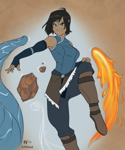 fkevlar: I drew Korra! I also drew her in a way that let me easily make a furry version of her too. I usually say: I do love drawing humans, both for practice, and in this case, the end result too. The pose was a little tough, it was referenced from promo