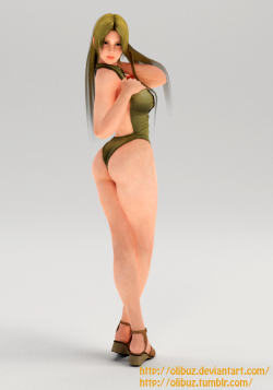 olibuz:  Helena and Honoka 3D render pose Swimsuit by Olibuz  