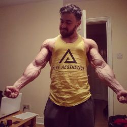 jaqlvmen:  Late night pumping 😈  #aesthetics #aesthetic #bodybuilding #beastmode #chest #biceps #cuttingseason #doyoueven #dye #fitness #fitfam #fitspo #fitspiration #gym #gymlife #gymrat #gymtime #nodaysoff #protein #ripped #shredded #gymwear #workout
