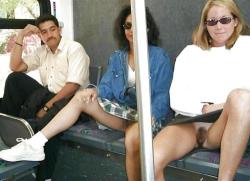 a couple of girls spreading on the bus #nsfw #exposedinpublic