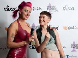 deviantfemme:  Jiz Lee, so cute and handsome, was last year’s “Heartthrob of the Year,” and Zahra Stardust, so fierce and femme, is this year’s “Heartthrob of the Year,” at the 2014 Feminist Porn Awards. (also featured: sex toys as awards