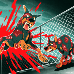 versiris: Drew some zombie doggies while waiting for the Resident Evil 2 release!