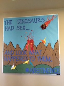 thepubesofgod:  otto-rocket:  cultivationartisan:  arcresources:notsira:I go to a Christian college and just walked into a residence hall and I am crying laughingDon’t make the same mistake the dinosaurs did.So I guess you could say they went out with