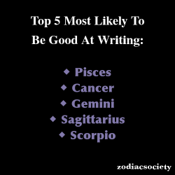 zodiacsociety:  Zodiac Signs: Top 5 Most Likely To Be Good At Writing 