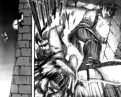 selfish-in-excess:  That time Ymir kicked a titan out of a castle window 