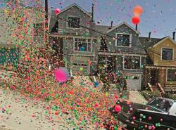 heldersangel:  ohsnapitsjuzdin: 250,000 bouncy balls down San Francisco streets. The Chaos.   I want to know how much damage this cost