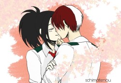 schimatismou: Anyway, I drew some todomomo, and these two are the only ones I’ve coloured. Not sure if anyone would wanna see the messy sketches… Do you ship it? Because I do and I wonder if the fandom for todomomo is as big as the internet said.