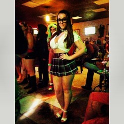 tiffany-cappotelli:  Lastnight, Feelin a lil fiesty 💥💋👌 #halloween #schoolgirl #whitegirl #glasses #fiesty #dayummm #winner #sexiestcostume #curves #fanpic #hookahdrive (at Hookah Drive)
