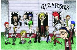 lifeisposers-comics:  Life is Posers in full color! More comics here: https://www.facebook.com/lifeisposers Order merch and printed comics here: http://lifeisposers.bigcartel.com/ shirts have been added as well as patches.