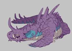 corycat90:  redraw of my nidoking oche is blind in that left eye and is missing his pinkie finger there toohe’s old and beat up but his super gentle