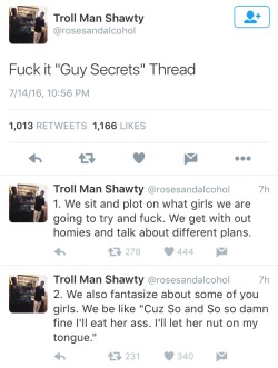 cum-minx1005:  thetattedstoner:  car-crashhearts:  basedgvdesss:  oneman-wolfpackk:  This is so fucking scary. There are guys in the replies asking him why he’s snitching and revealing their secrets, and then the girls are just like, “lol NOTED”