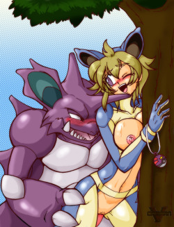 felkina:  &ldquo;Ngh… I heard this is the best way to train a nidoking… But he seems to be training me… Fuck what a wonderfully beast sized dick, he is going to destroy my pussy… He doesn’t care though… Cum for me my wonderful Pokémon, empty