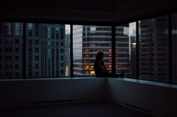 danielles-pictures:  snapped this photo of kat in an empty office building tonight in manhattan