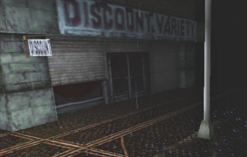 andrevascreencaps:  Some local Silent Hill shops:• Discount Variety• Just Cats• The Andy Shop• Antiques Old Town• Fans• The CarAnd everyone’s favorite film: SHOOT
