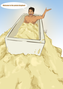 jackythemoo:  You know something went right in your life when you are drawing a huge pile mashed potatos with @markiplier in a bathtub on top of it! But I can’t say that I am not happy xD I may understand you now Mark… you know when your brain is