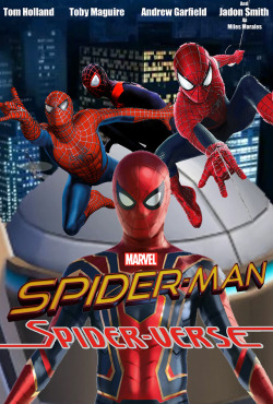 I used my shitty photoshop skills to slap together this Spiderverse movie poster