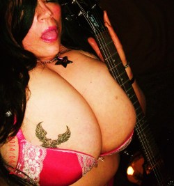 mylonelybreasts:  mylonelybreasts:  ~~red bra…and guitar  {{for curious eyes}}