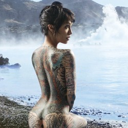 thechristiansaint:Naked outdoor spa day anyone? The amazing @akumasuicide  Photo: @christiansaintphoto - All Rights Reserved MUAH: @terri__rose  #tattoo #inked #model #spa #nude #naked