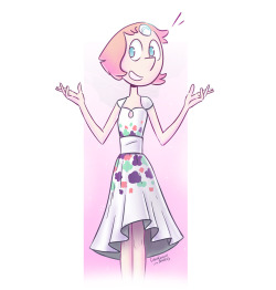 Here’s a request/collab combo- @pjs-universe18 requested Pearl in a white dress, and my friendly follower @brine43 designed the dress itself! 